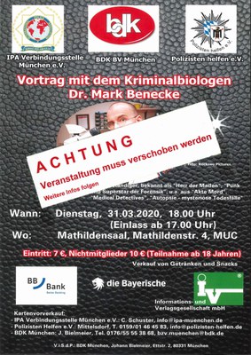 Absage Vortrag Dr. Mark Benecke