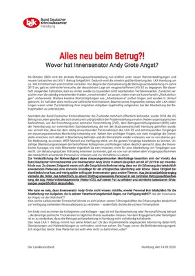 BDK - INFO: Alles neu beim Betrug?! Wovor hat Innensenator Andy Grote Angst?