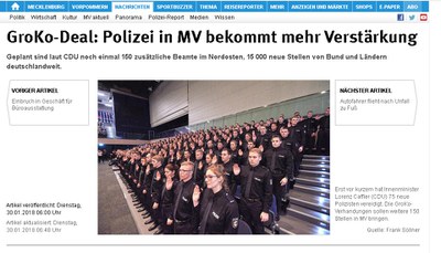 Doch mehr Polizisten für MV?