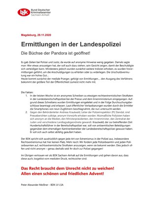 Ermittlungen in der Landespolizei Sachsen-Anhalt