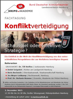 Fachtagung "Konfliktverteidigung - Schauspiel oder effektive Strategie?"