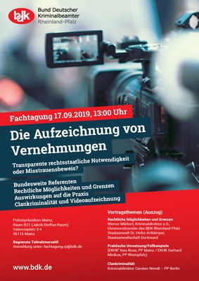 Fachtagung "Aufzeichnung von Vernehmungen" - "Videovernehmung auch im Rahmen von Clankriminalität"