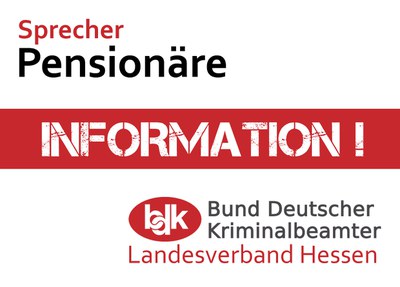 Mitteilung der Pensionärsvertreter im Landesvorstand Hessen 