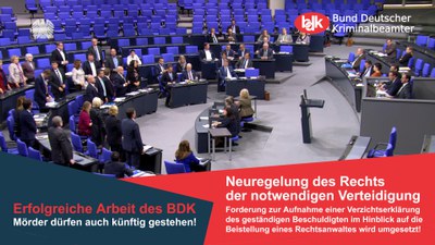 Mörder dürfen auch künftig gestehen! - Erfolgreiche Arbeit des BDK