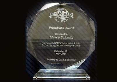 President´s Award der International Outlaw Motorcycle Gang Investigators Association (IOMGIA) für Frankfurter BDK-Mitglied