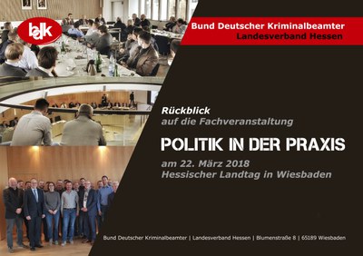 Rückblick auf die Fachveranstaltung „Politik in der Praxis“ des BDK Hessen am 22. März 2018