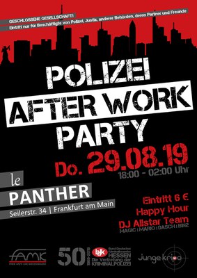 POLIZEI AFTER WORK PARTY AM 29.08.19 IN FRANKFURT AM MAIN