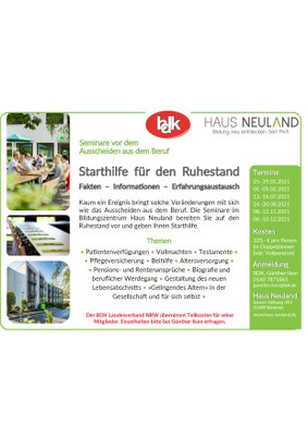 Starthilfe für den Ruhestand