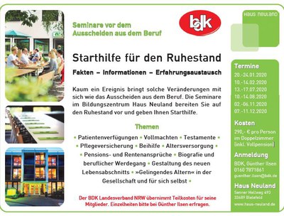 Starthilfe für den Ruhestand