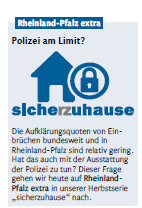 Thema Einbruch - wie ist die Polizei aufgestellt? 