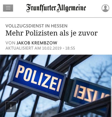 VOLLZUGSDIENST IN HESSEN - Mehr Polizisten als je zuvor