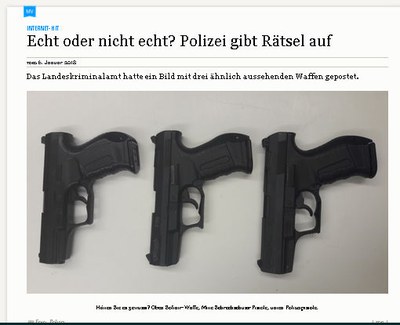 Waffenrätsel des Landeskriminalamtes und der Streit um den Sinn von Schreckschusswaffen